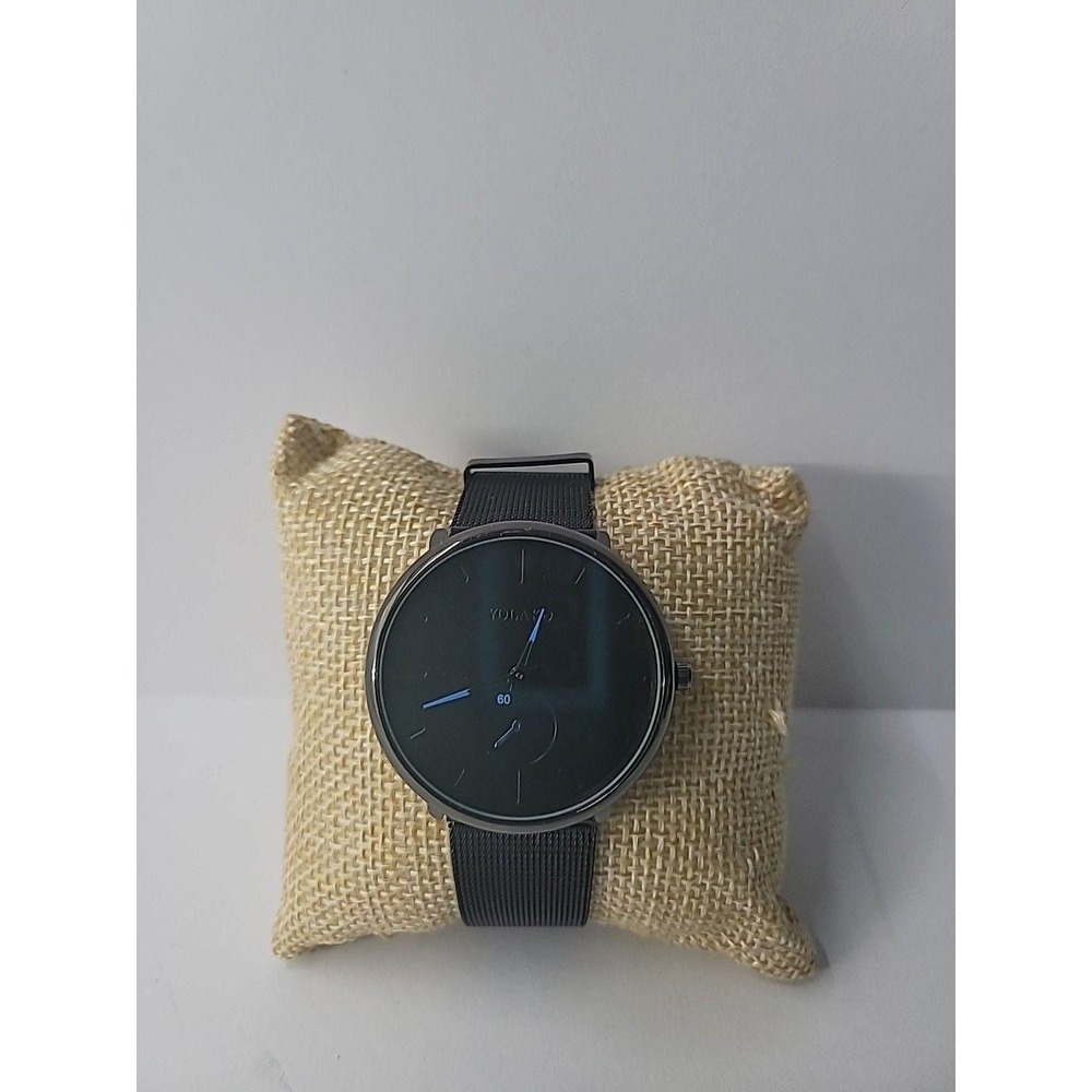 Vintage Yolako Minimalist Black Dial‎ Wrist Watch Mesh Band Unisex